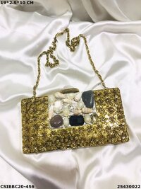 Mother of Pearl Designer Brass Clutches
