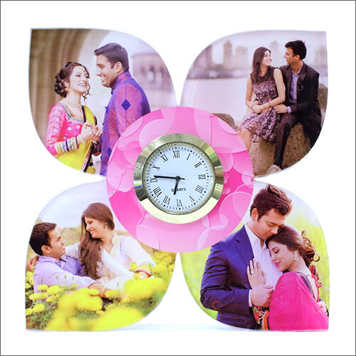 Customize Acrelic Photo Frame With Clock