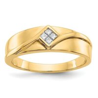 Mens Princess Shape Diamond Ring Diamond Carat Weight: 0.80 Carat