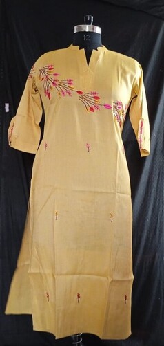 Light Yellow Cotton Kurti