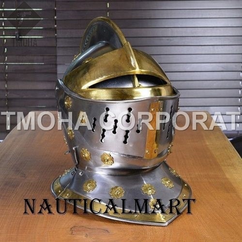 Medieval Armor Knight Crusader Ancient Close Helmet