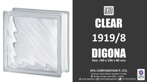 Hollow Clear 1919/8 Digona Glass Block