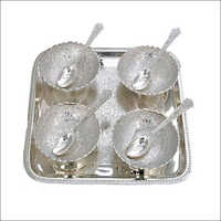 Dry Fruit Set - Metal, Polished Finish | Elegant Storage Solution for Nuts and Dried Fruits