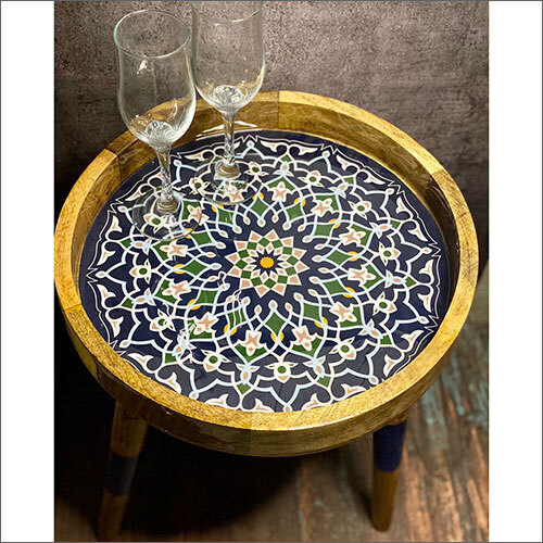 Epoxy Resin Side Mandala Table