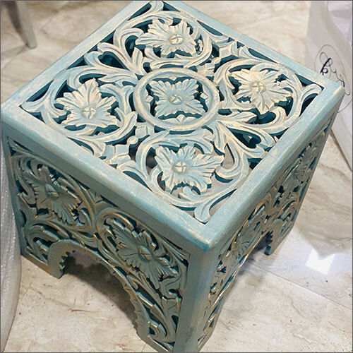 Eco-Friendly Square Carving Side Table