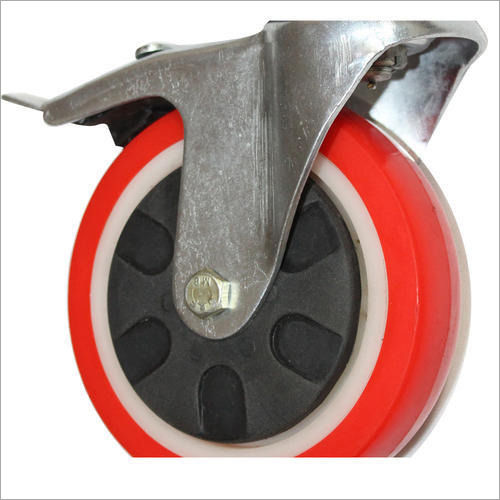 Red PU Wheels Castor 125 x 31 MM