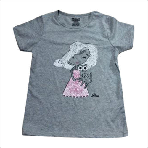 Grey Kids Casual Wear T-Shirts