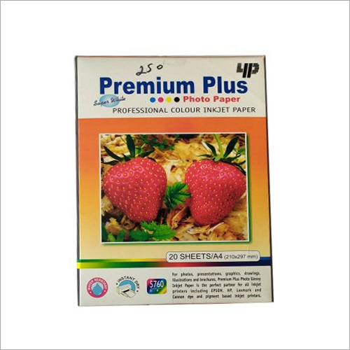 Premium Plus Photo Paper - A4 Size (210x297 mm), GSM 150-200 | Multicolor, 20 Sheets Per Pack, Ideal for Textile Printing and Coating Applications
