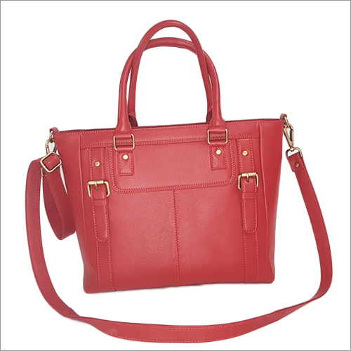 Ladies Red Leather Hand Bag