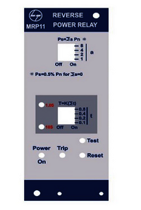 Reverse Power Relay - 110v / 415v Ac , Adjustable Trip Current & Time Delay In Plastic Enclosure