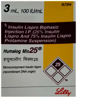Humalog Mix 25 (Insulin Lispro-Insulin Lispro Protamine) 100IU/ml Cartridge