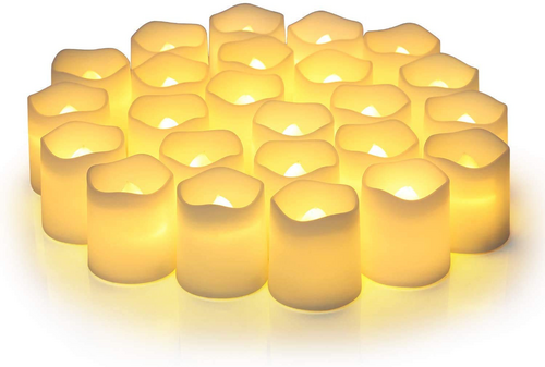 Flameless and Smokeless Battery Operated Cream Cut Tea Light Candle