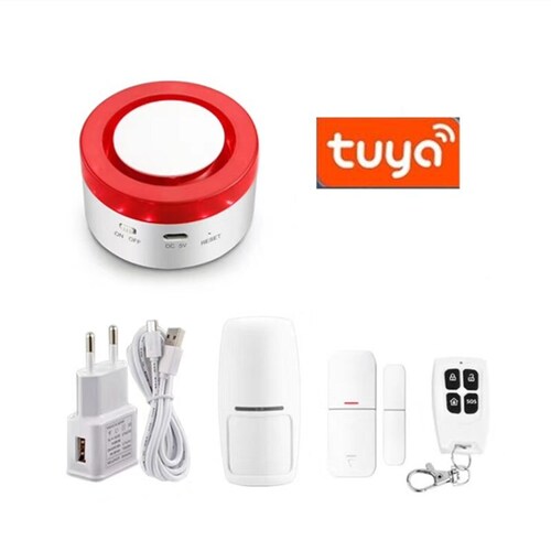 Tuya Smart WiFi Home Security Alarm System Gateway and Strobe Siren Alexa Google Home IFTTT Voice Control