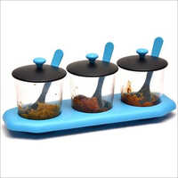 Dining Set - Glass Material, Regular Size | Color Options: Black And Sky Blue, 3 Piece Set