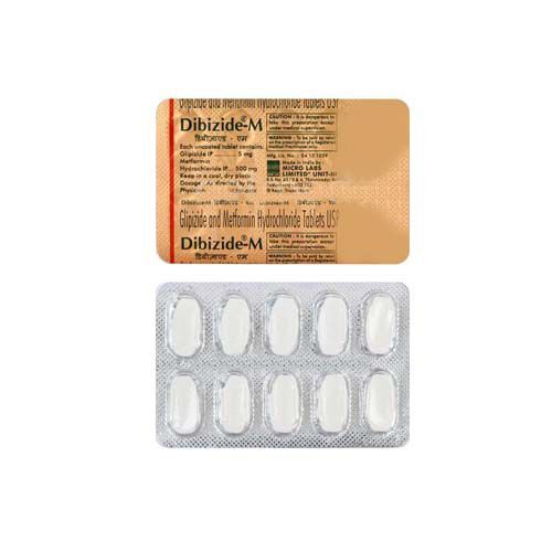 Dibizide-M (Glipizide-Metformin) 5Mg/500Mg Tablets General Medicines