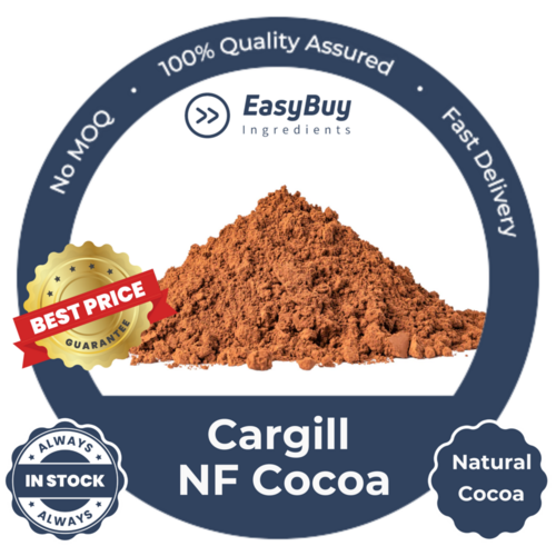 Cargill NF Natural Cocoa Powder - Light Brown | Refined Powder, pH 5.7, Strong & Concentrated Chocolate Flavor, High Flavonoid Content