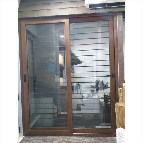 Brown Upvc Security Sliding Window