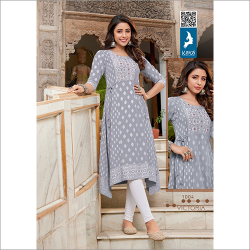 Ladies Heavy Liva Rayon Karissa Kurtis