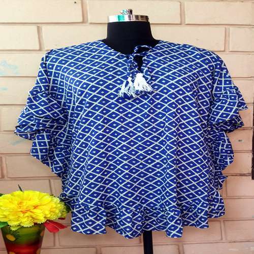 SHORT RAYON FRILL KAFTAN