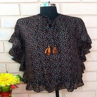 SHORT RAYON FRILL KAFTAN