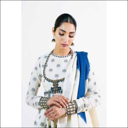 White Pakistani Zara Shahjahan Luxury Lawn