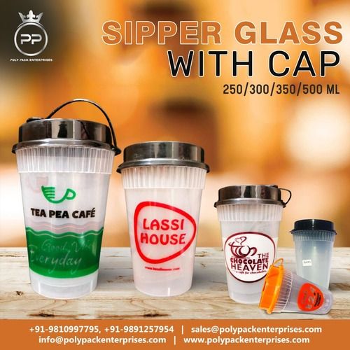 Plastic Sipper Glass With Air Tight Lid