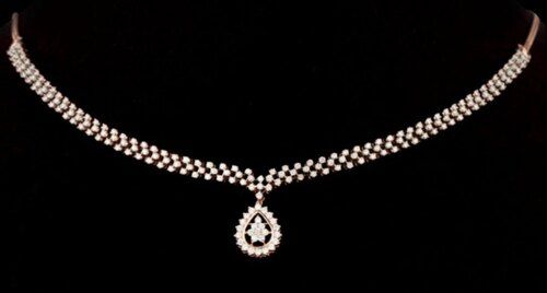 Round Real Diamond Necklace Diamond Carat Weight: 2.45 Carat