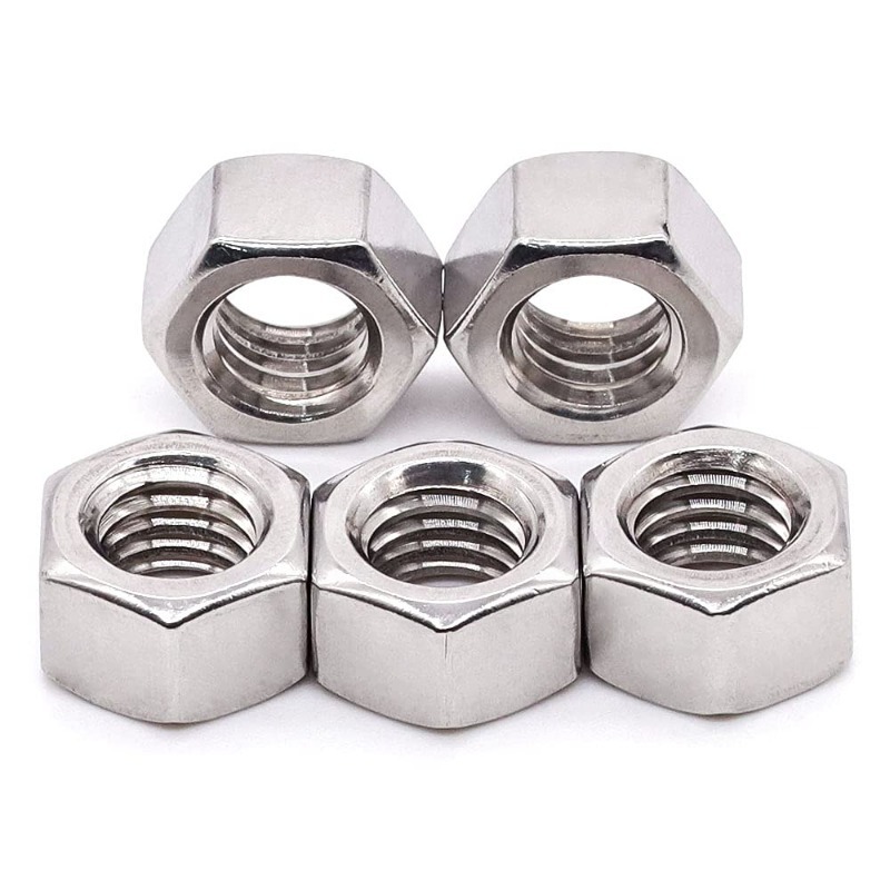 Hex Plain Nut - Mild Steel, Custom Size, Metallic Grey | Durable Connection for Metal and Wood, Prevents Movement and Tension, Compatible with Bolts and Screws