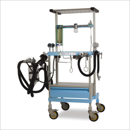 Anaesthesia Machine - Stainless Steel, 1200 x 600 x 1500 mm | 150 kg Weight, 110/220V Power Supply, Oxygen & Nitrous Oxide Gas Supply, 0-10 L/min Flow Rate, 0-500 kPa Pressure