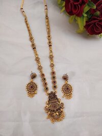 Gold Antique Necklace Set Heavy Long Necklace Set