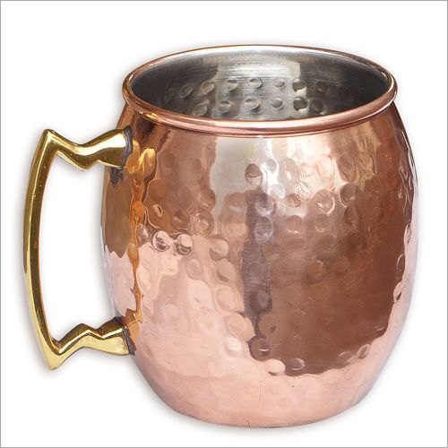 Round Hammered Copper Mug