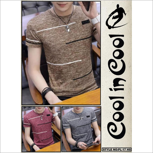 Multicolor Mens Fancy T Shirts