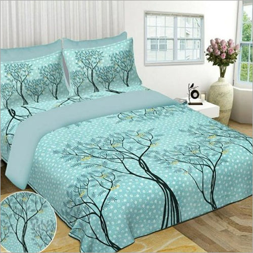 Sky Blue Pure Cotton Jaipuri Bed Sheet