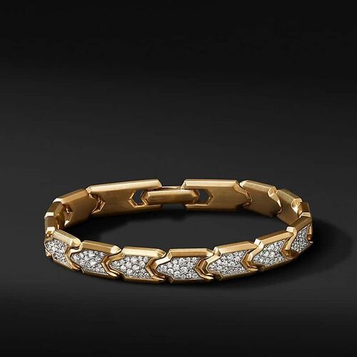 Yellow Gold Natural Diamond Men's Bracelet