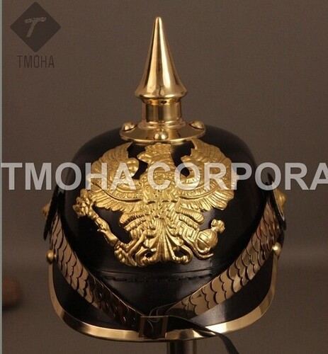 Mild Steel Medieval Ancient Helmet Pickelhaube Leather