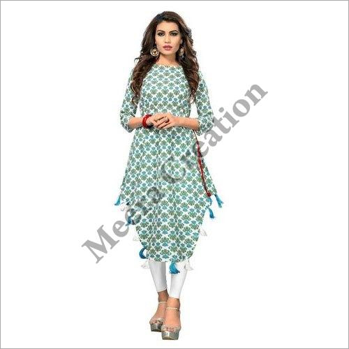 Ladies Printed Cotton Tassel Kurtis