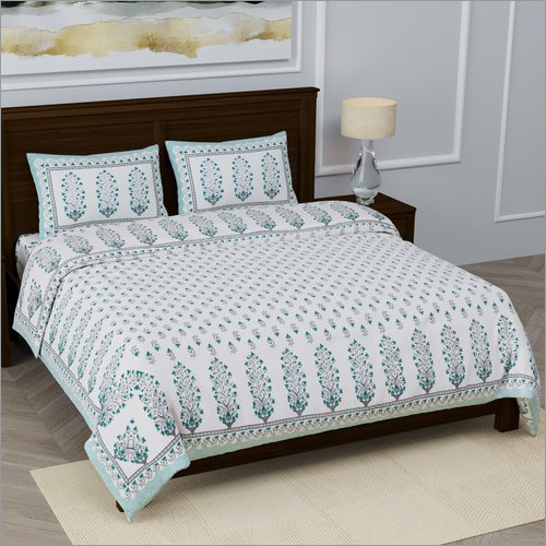 Floral Print Cotton Bed Sheet With Pillow By LAXMI HOME FASHION
