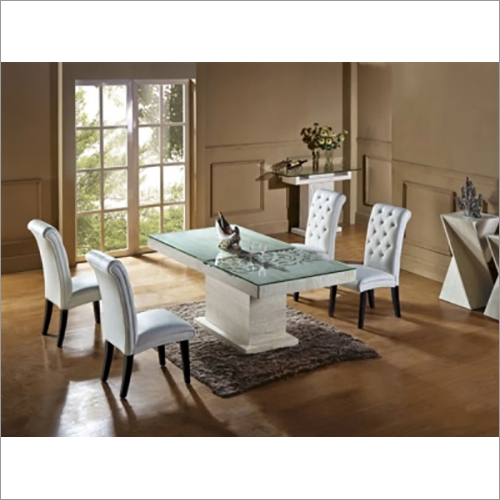 White Color Dining Table Set By S K FURNITURE AND DECORATORS