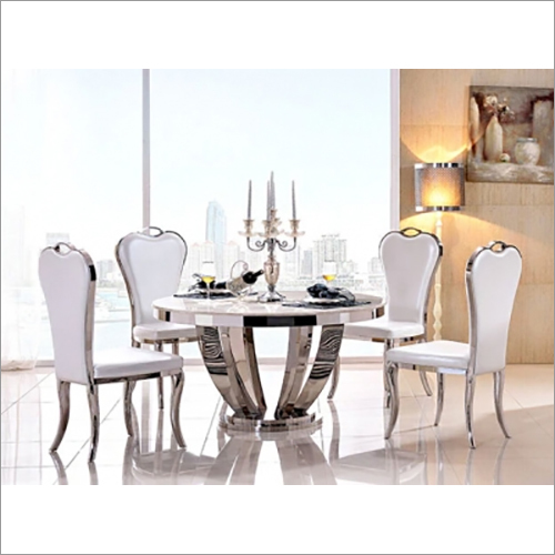Glass Top Dining Table With 4 Chair By S K FURNITURE AND DECORATORS