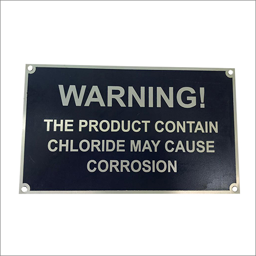Black Aluminium Industrial Nameplate