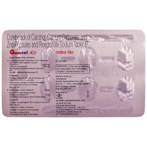 Calcitriol And Calcium Carbonate And Zinc And Risedronate Capsules