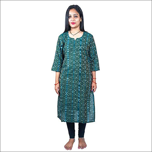 Ladies Pure Cotton Keyhole Neck Kurta