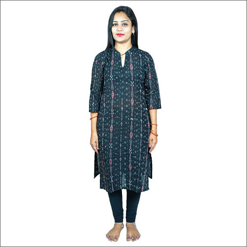 Ladies pure Cotton sambalpuri High Neck Kurta