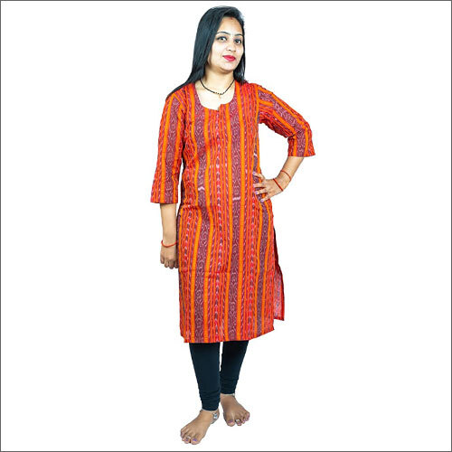 Ladies Pure Cotton Sambalpuri Kurta