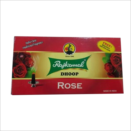 RAJKAMAL MATCH BOX ROSE DHOOP 20 STICKS