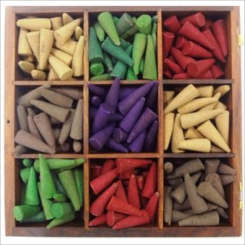 9 Block Incense Cones with Wooden Box