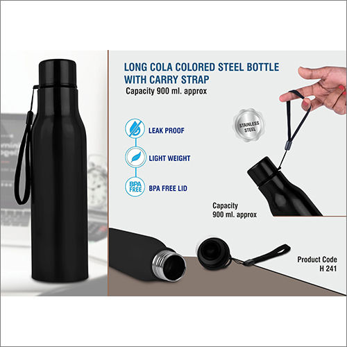 Long Cola Colored Stainless Steel Bottle With Carry Strap Cavity Quantity: Single Boxes