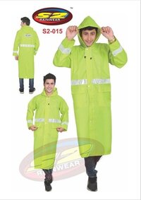 PU Long Rain Coat Flourescent
