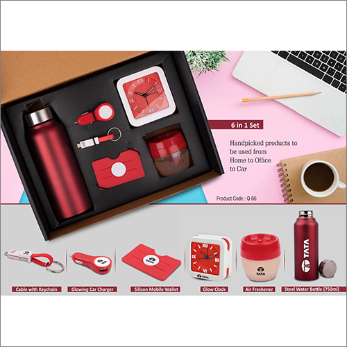 Red Steel Water Bottle 6 In 1 Set