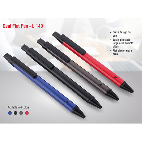 Oval Flat Pen - Color: Red